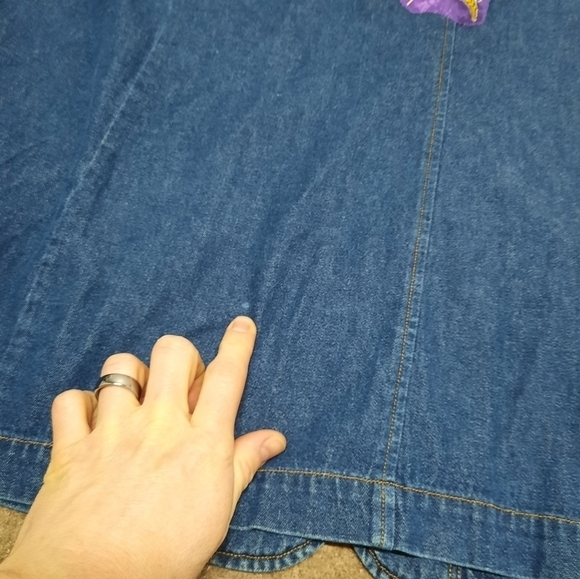 Vintage Homemade MN Vikings Patchwork Cervelle Chambray Blazer Size 3X Blue - Picture 3 of 5